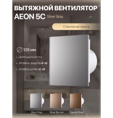 Вентилятор накладной AEON 5C PAGE4/5 Silver Grayl D 125