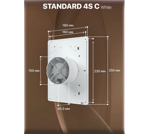 Вентилятор осевой вытяжной STANDARD 4S C,металлический подшипник D100