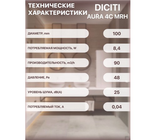 Вентилятор вытяжной AURA 4C gray metal,с обратным клапаном D 100, декоративный