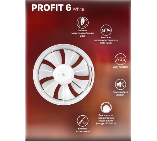 Вентилятор осевой вытяжной канальный PROFIT 6