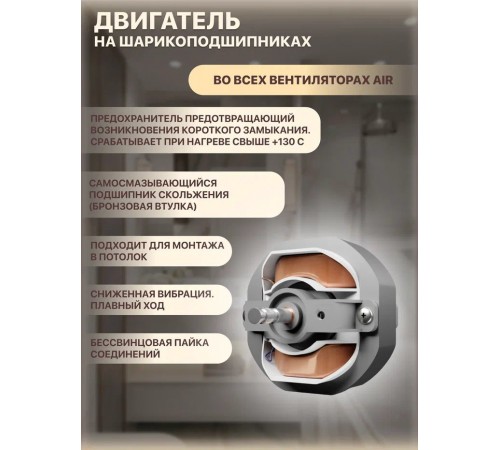 Вентилятор накладной AIR 4C Dark gray metal D100 обр.клапан Dark gray metal DICITI